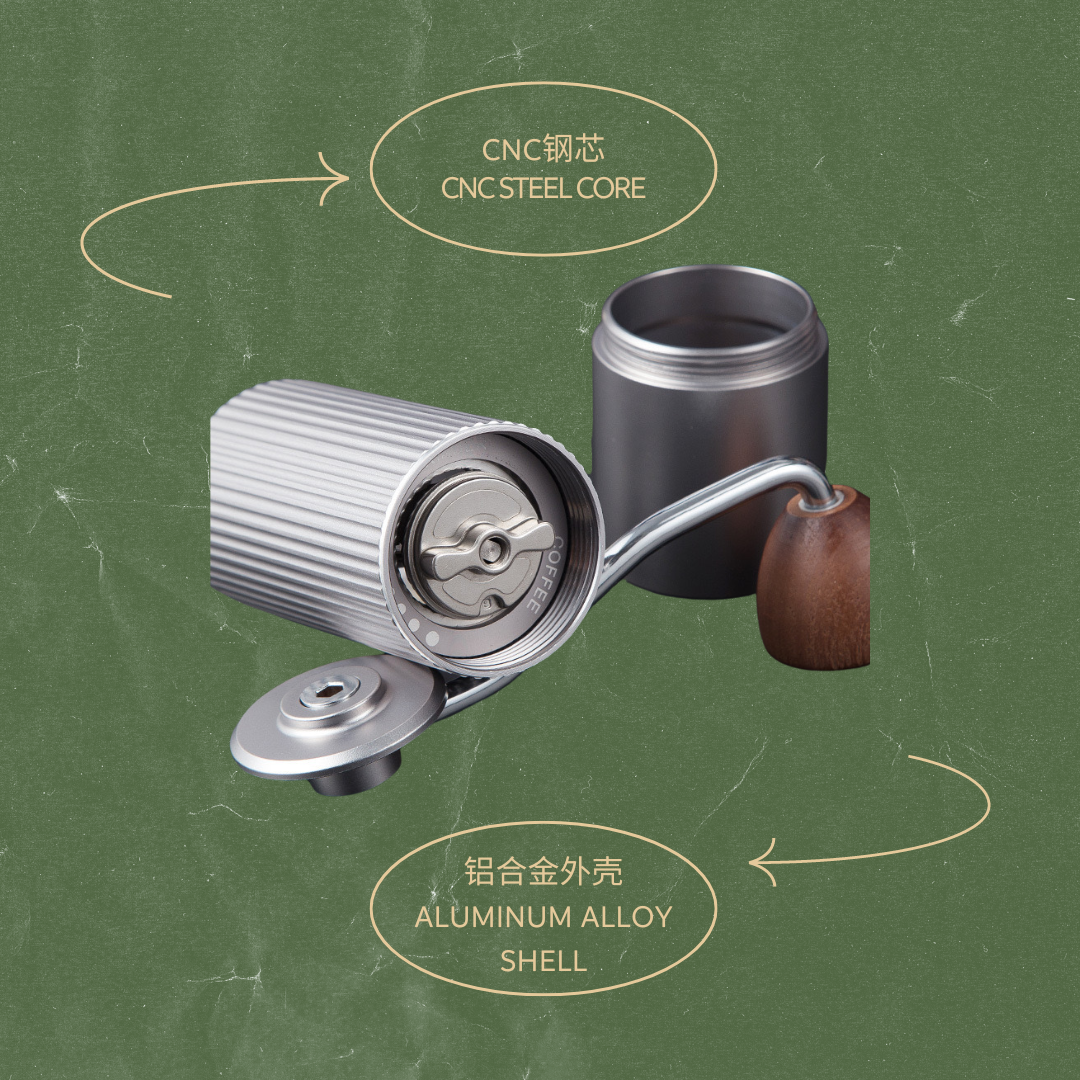 Premium Hand Coffee Grinder (Gunmetal Gray – 7-Core Version)