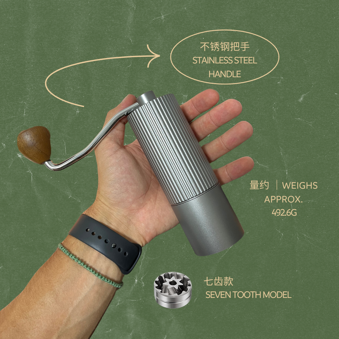 Premium Hand Coffee Grinder (Gunmetal Gray – 7-Core Version)