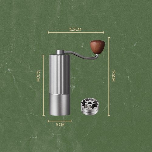 Premium Hand Coffee Grinder (Gunmetal Gray – 7-Core Version)